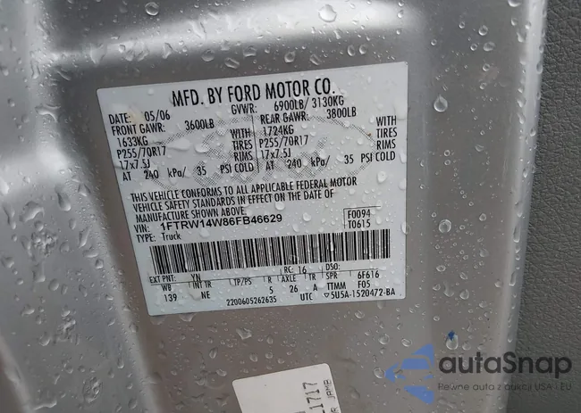 1FTRW14W86FB46629: 44302313