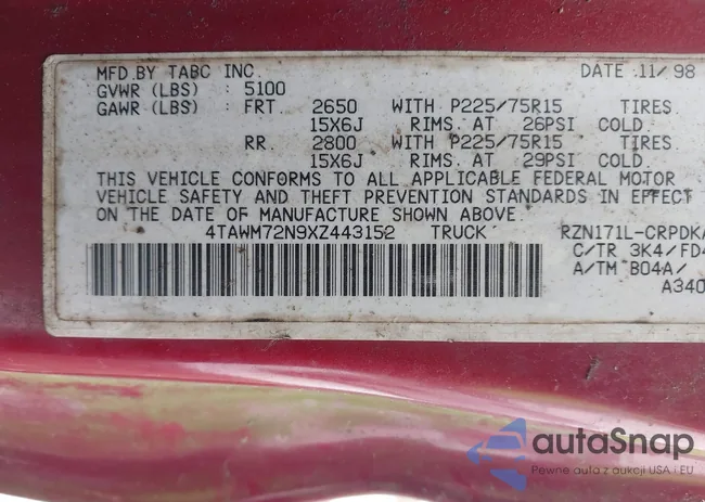 4TAWM72N9XZ443152: 44302328