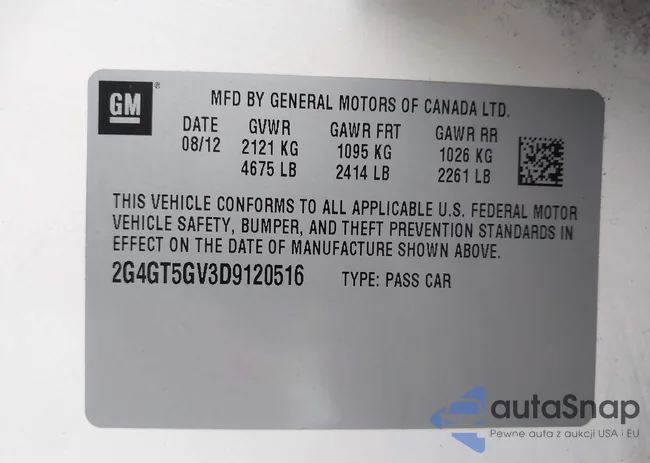 2G4GT5GV3D9120516: 44302383