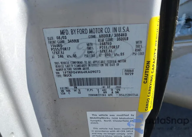 1FTRF04W64KA09073: 44302406