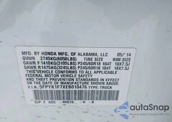 5FPYK1F7XEB010476: 44302437