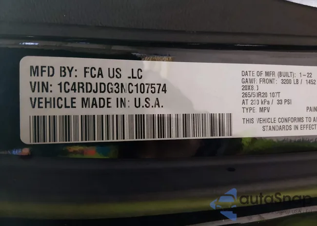 1C4RDJDG3NC107574: 44302524