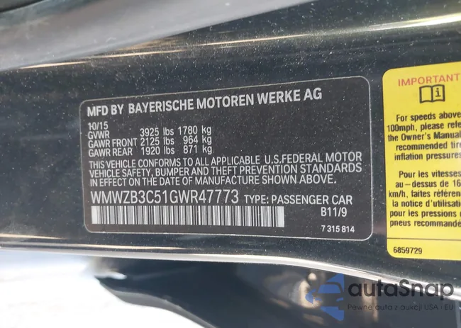 WMWZB3C51GWR47773: 44302525