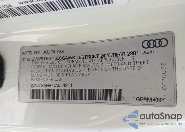 WAUCFAFR0DA054211: 44301853