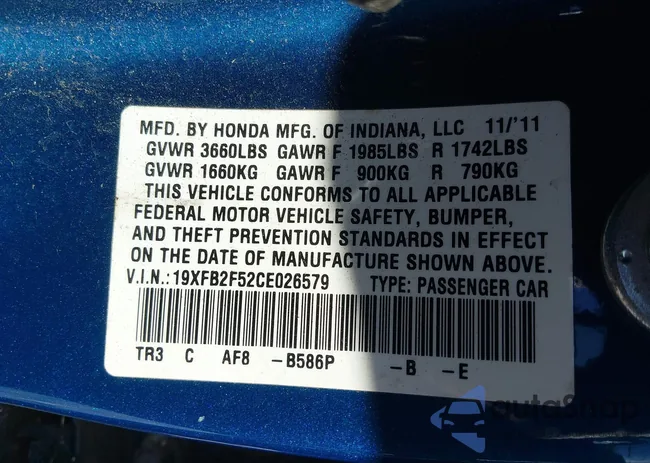 19XFB2F52CE026579: 44301866