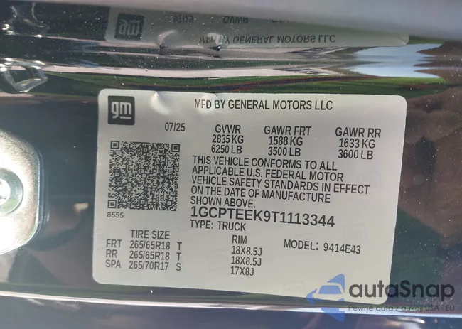 1GCPTEEK9T1113344: 44301987