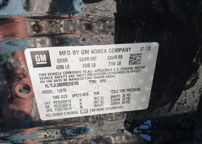 KL7CJLSB0MB310165: 44303037