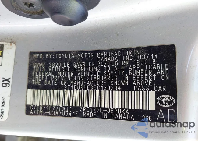 2T1BURHE3EC139294: 44303092