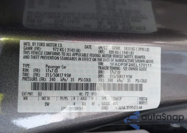 1FADP3F28EL170111: 44303183