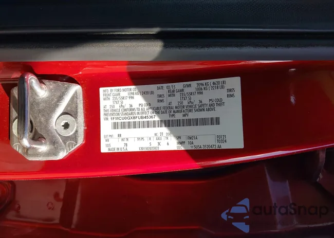 1FMCU0GX8FUB45367: 44303217