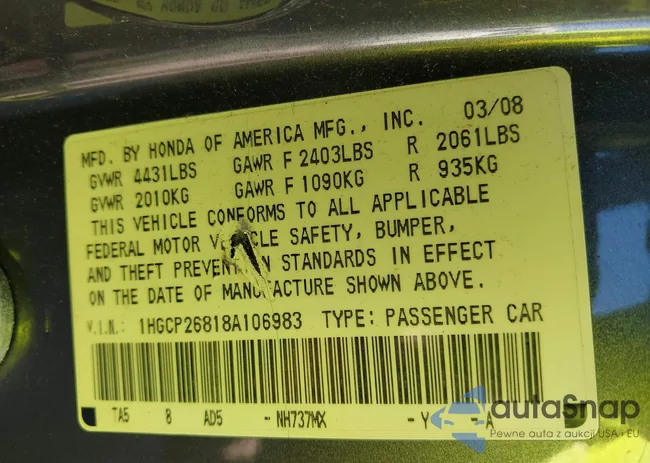 1HGCP26818A106983: 44303323