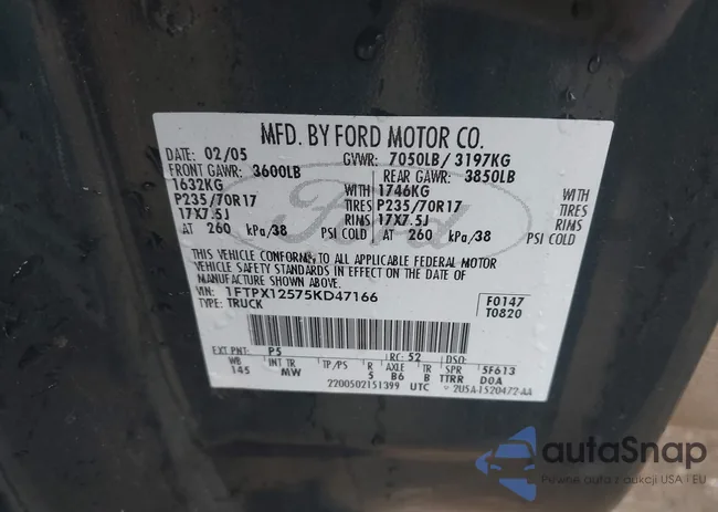 1FTPX12575KD47166: 44303573