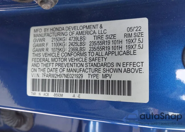 7FARW2H97NE021929: 44303587