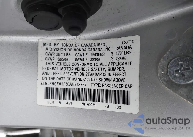 2HGFA1F56AH318767: 44302653