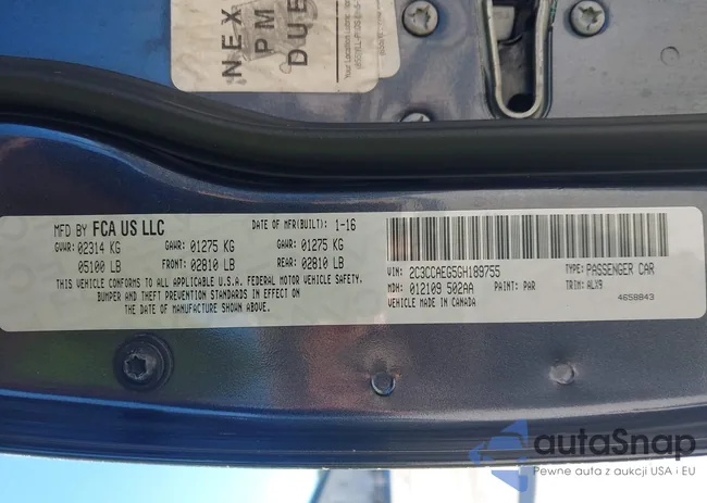 2C3CCAEG5GH189755: 44302674