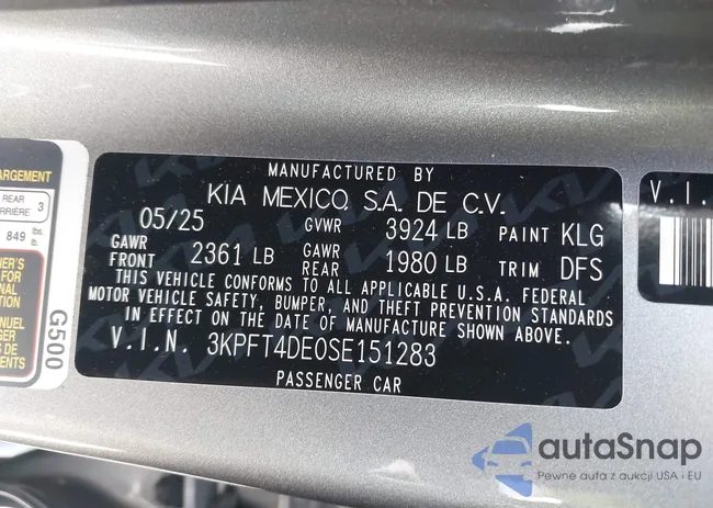 3KPFT4DE0SE151283: 44302813