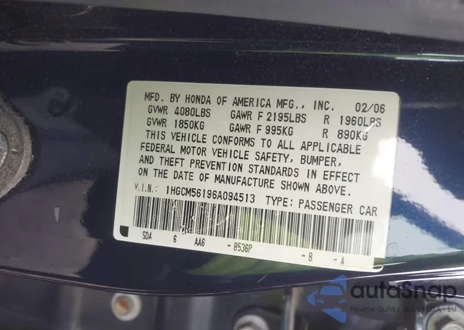 1HGCM56196A094513: 44302954