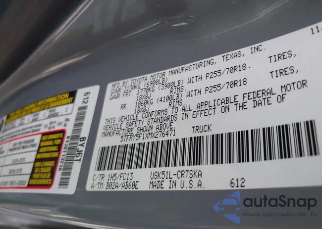 5TFRY5F1XMX276471: 44302979