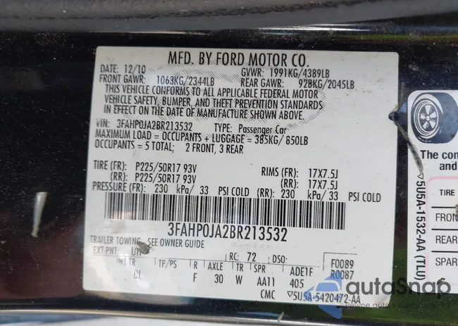 3FAHP0JA2BR213532: 44304045