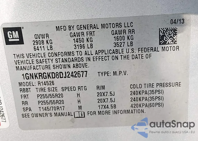 1GNKRGKD8DJ242677: 44304047