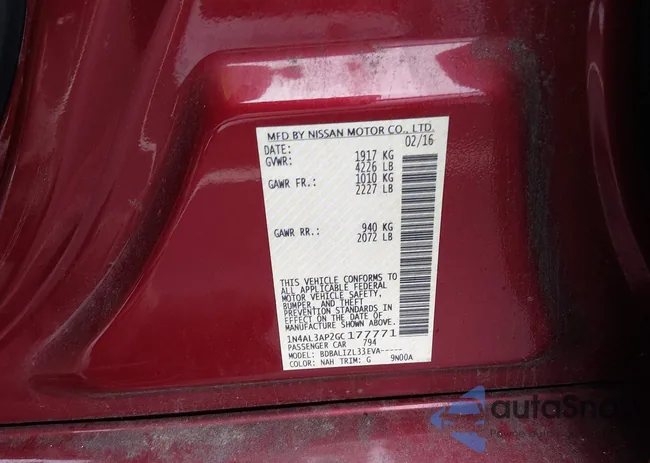 1N4AL3AP2GC177771: 44304048