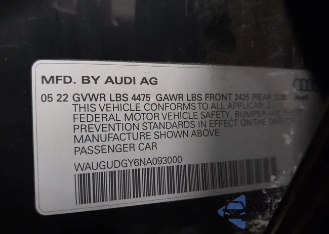 WAUGUDGY6NA093000: 44304071