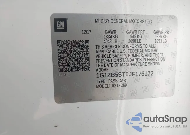 1G1ZB5ST0JF176172: 44304216