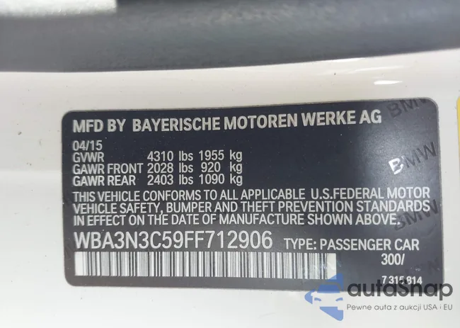 WBA3N3C59FF712906: 44304239