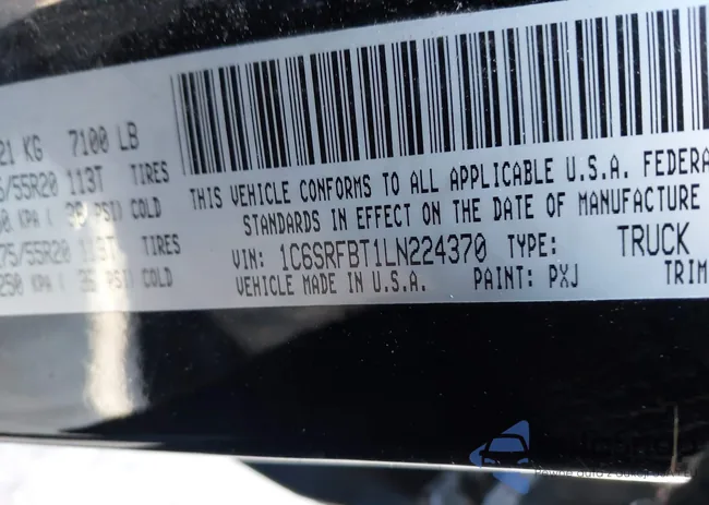 1C6SRFBT1LN224370: 44304258