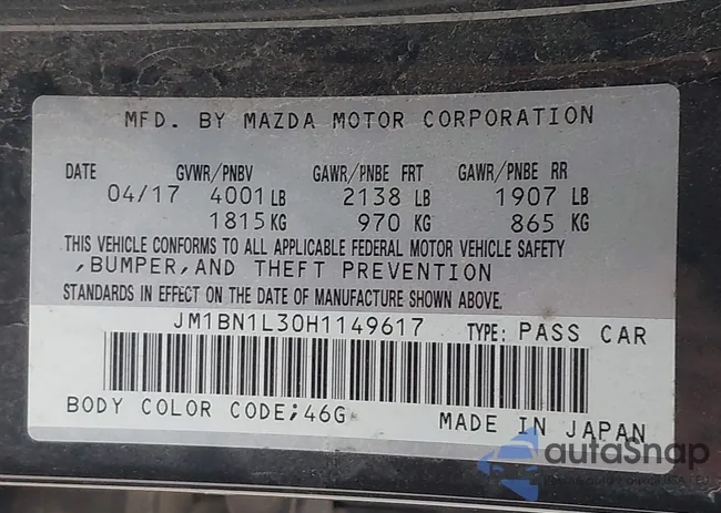 JM1BN1L30H1149617: 44304285