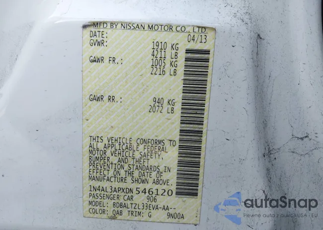 1N4AL3APXDN546120: 44304290