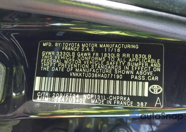 VNKKTUD36HA077190: 44304307