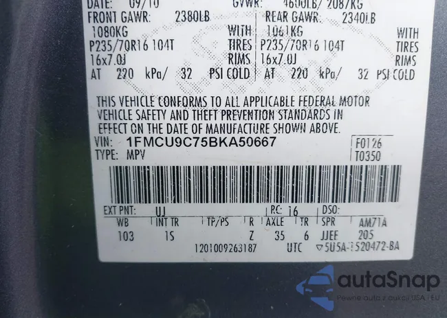 1FMCU9C75BKA50667: 44304353