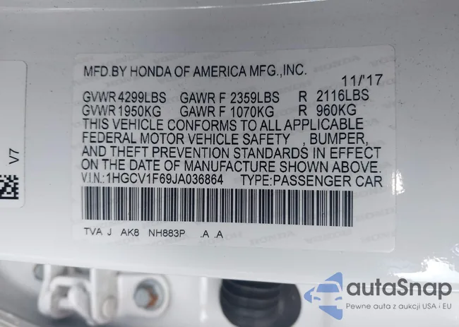 1HGCV1F69JA036864: 44304431