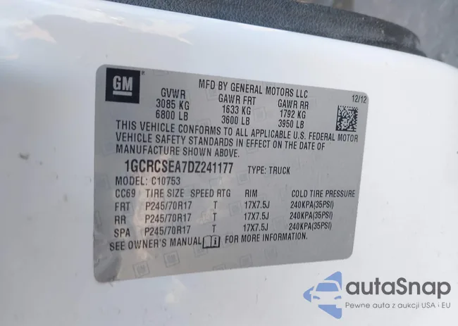 1GCRCSEA7DZ241177: 44304526