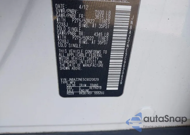 JN8AZ2NE5C9020629: 44304529