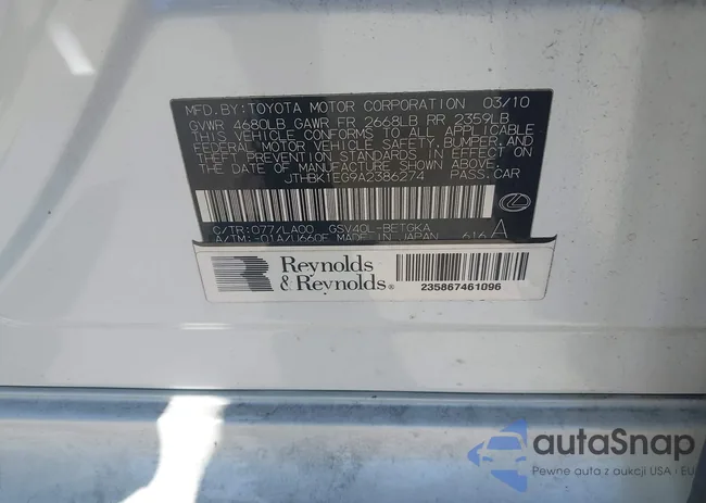 JTHBK1EG9A2386274: 44304535