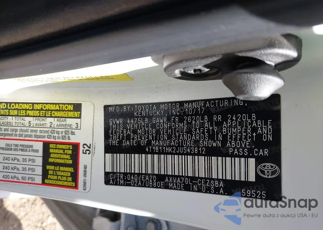 4T1B11HK2JU543812: 44304606