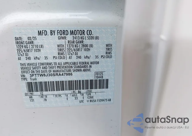 3FTTW8J30SRA47986: 44304616