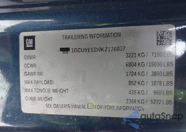 1GCUYEED9KZ136807: 44303648