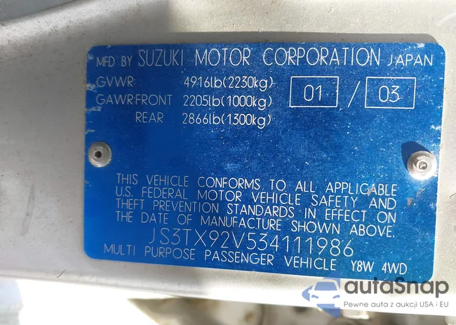 JS3TX92V534111986: 44303659