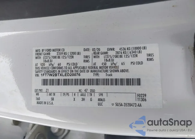 1FT7W2BTXLED20076: 44303663