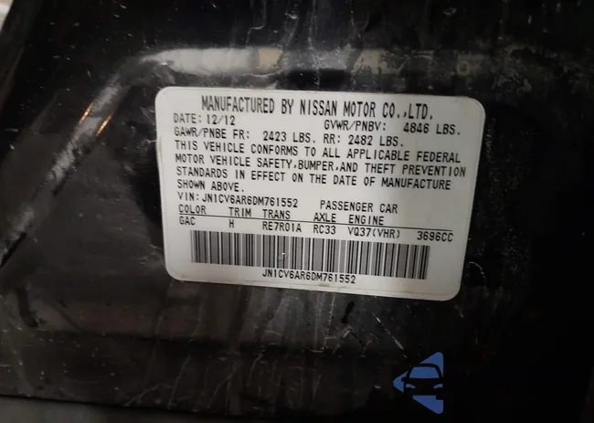 JN1CV6AR6DM761552: 44303678