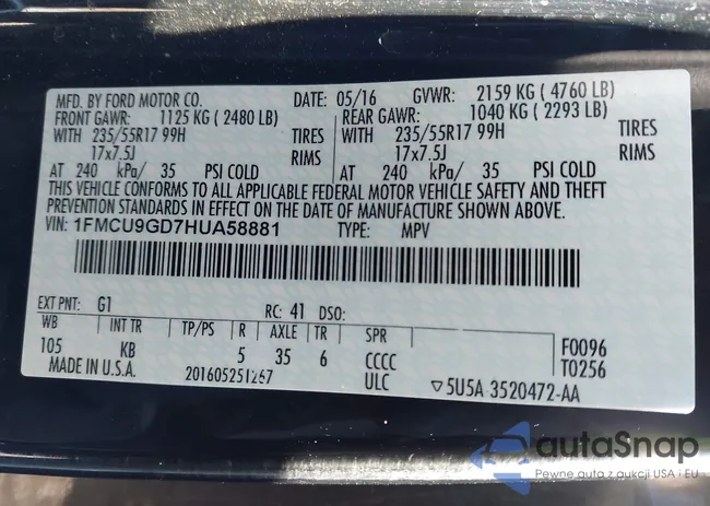 1FMCU9GD7HUA58881: 44303731