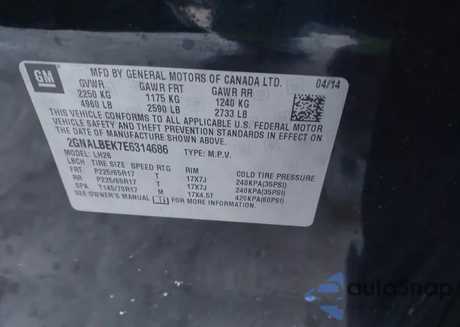 2GNALBEK7E6314686: 44303757