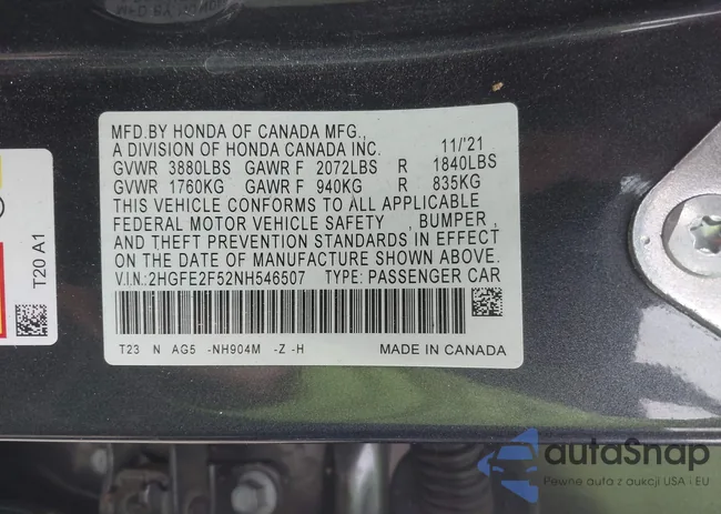 2HGFE2F52NH546507: 44303832