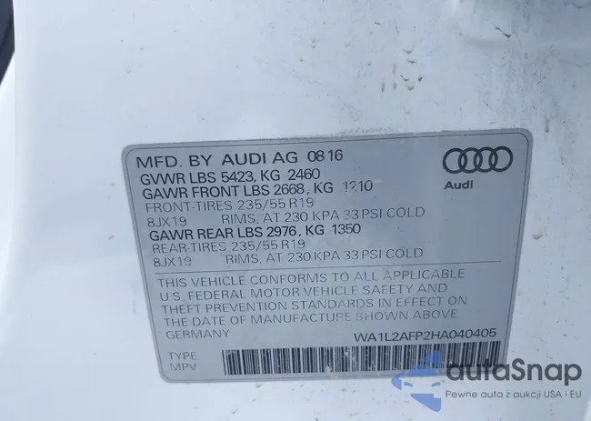 WA1L2AFP2HA040405: 44303875