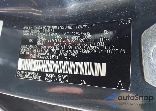 5TDZY64A98S011223: 44303906