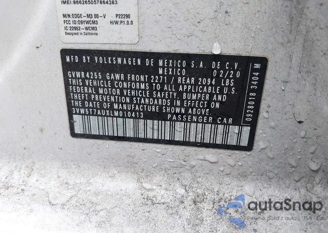 3VW5T7AUXLM010413: 44303964