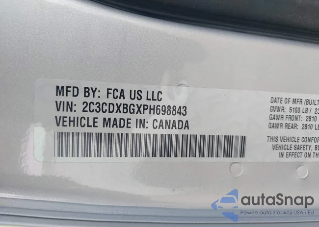 2C3CDXBGXPH698843: 44303970